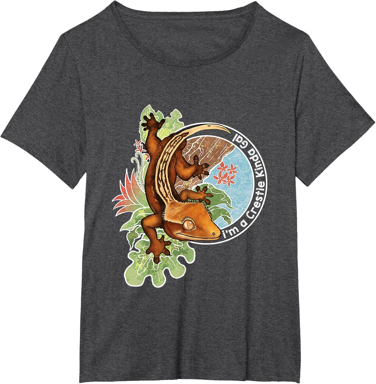 Crested Gecko Lover Lizard Mom I'm A Crestie Kinda Gal Tee Reptile T-Shirt - Dark Heather Grey