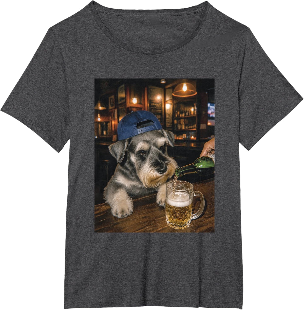 Thristy Schnauzer - Schnauzer Lover Schnauzer Owner T-Shirt - Dark Heather Grey
