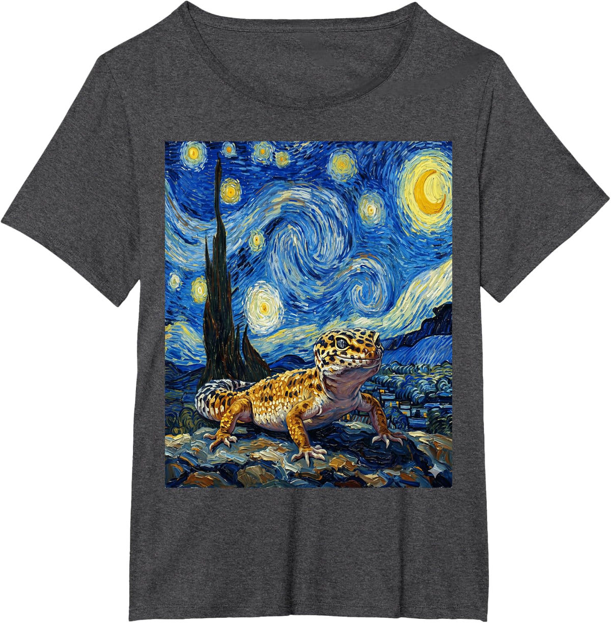 Cute Lizard Reptile Leopard Gecko Men Women Kid T-Shirt - Dark Heather Grey