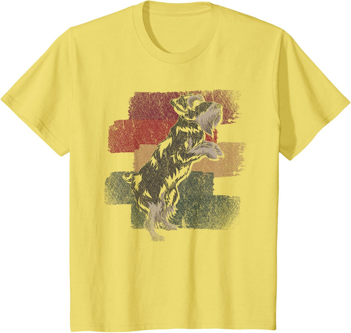 Retro Schnauzer T-Shirt - Lemon Yellow