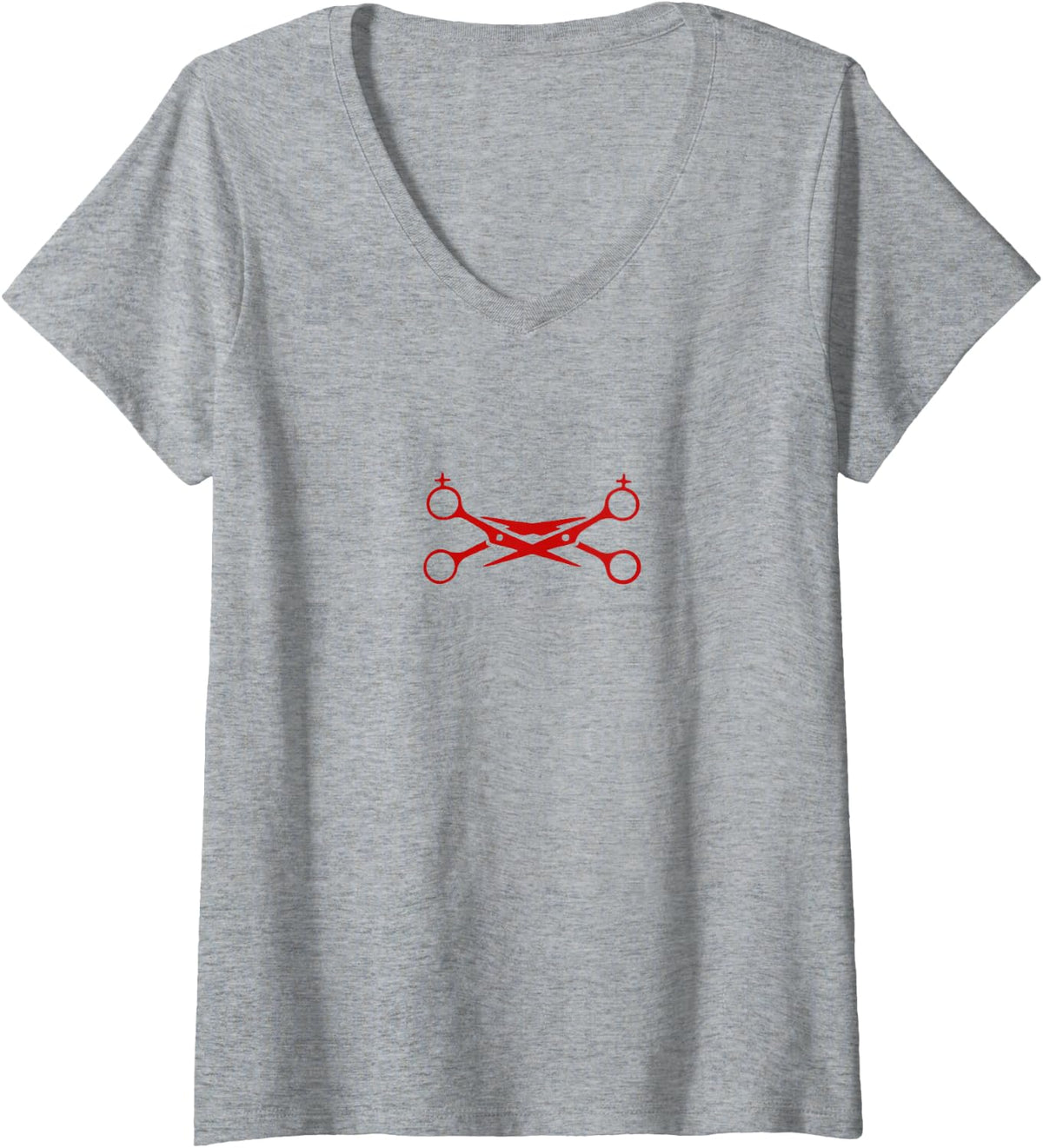 Women's Scissors Subtle Lesbian WLW Pride Month LGBT V-Neck T-Shirt - Heather Grey