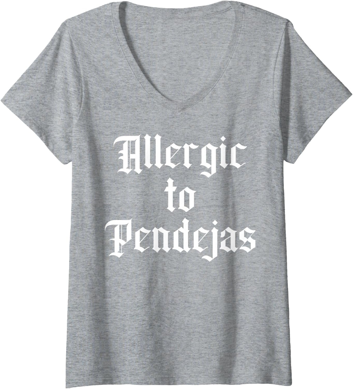 Womens Allergic to Pendejas Latin Heritage V-Neck T-Shirt - Heather Grey