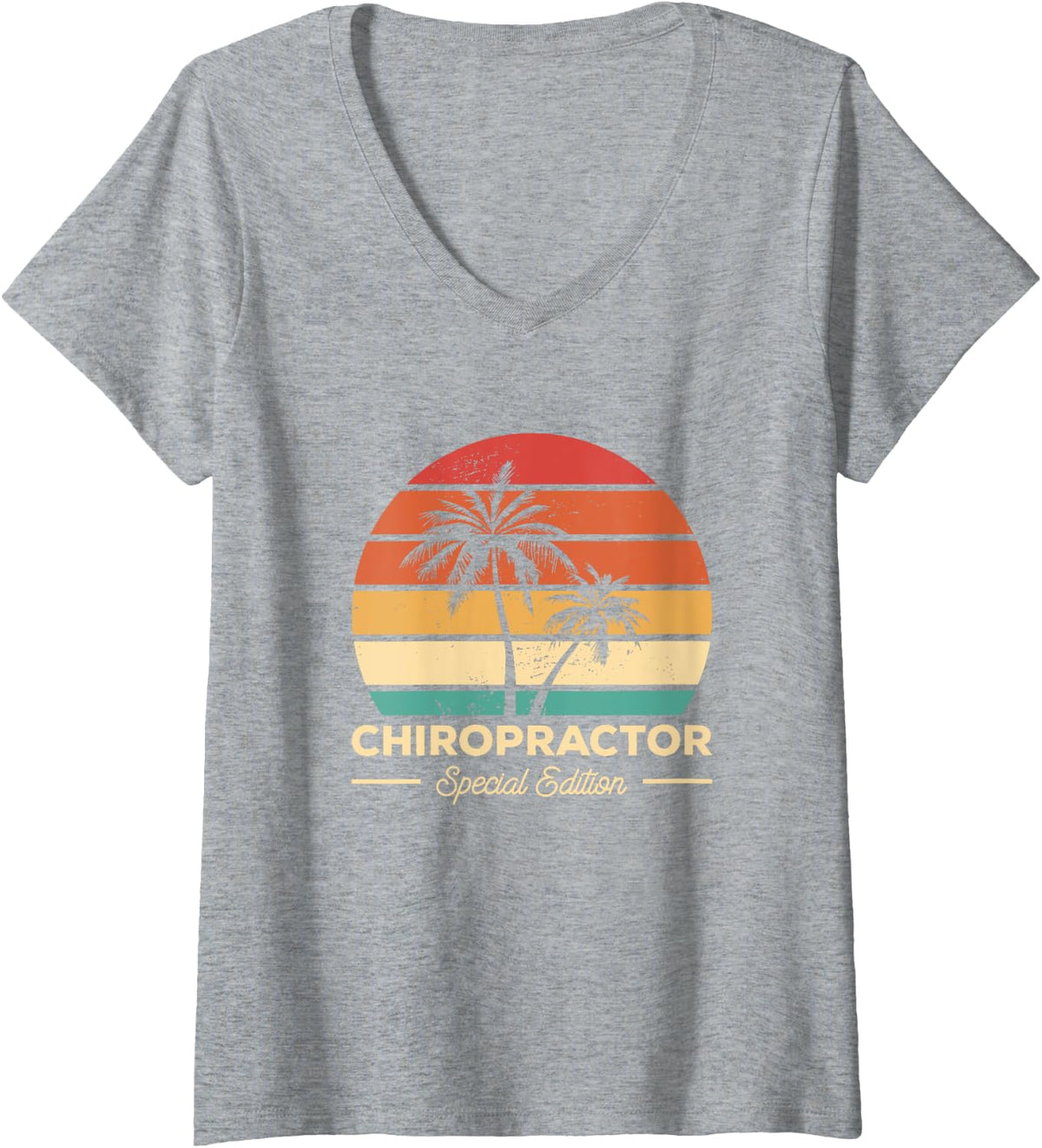Vintage Chiropractor Special Edition Chiropractic V-Neck T-Shirt - Heather Grey