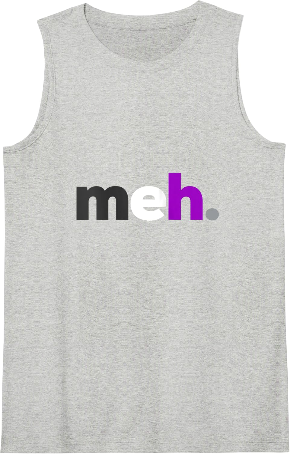 Funny meh. Demisexual Pride, Subtle LGBTQ, LGBT Demi Sexual Tank Top - Heather Grey