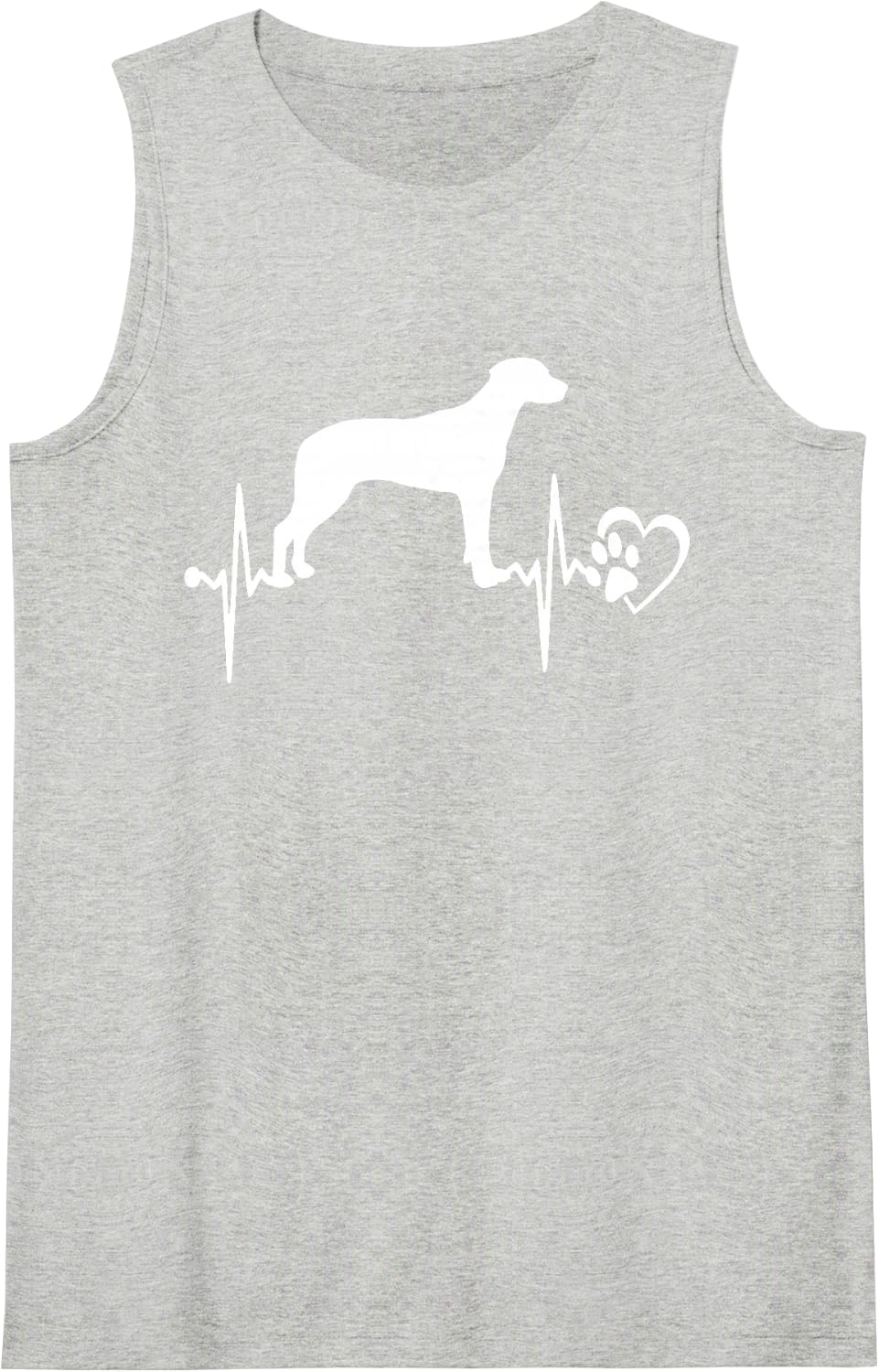 Rhodesian Ridgeback Dog Heartbeat Paw Love Funny Puppy Lover Sleeveless Tank Top - Heather Grey