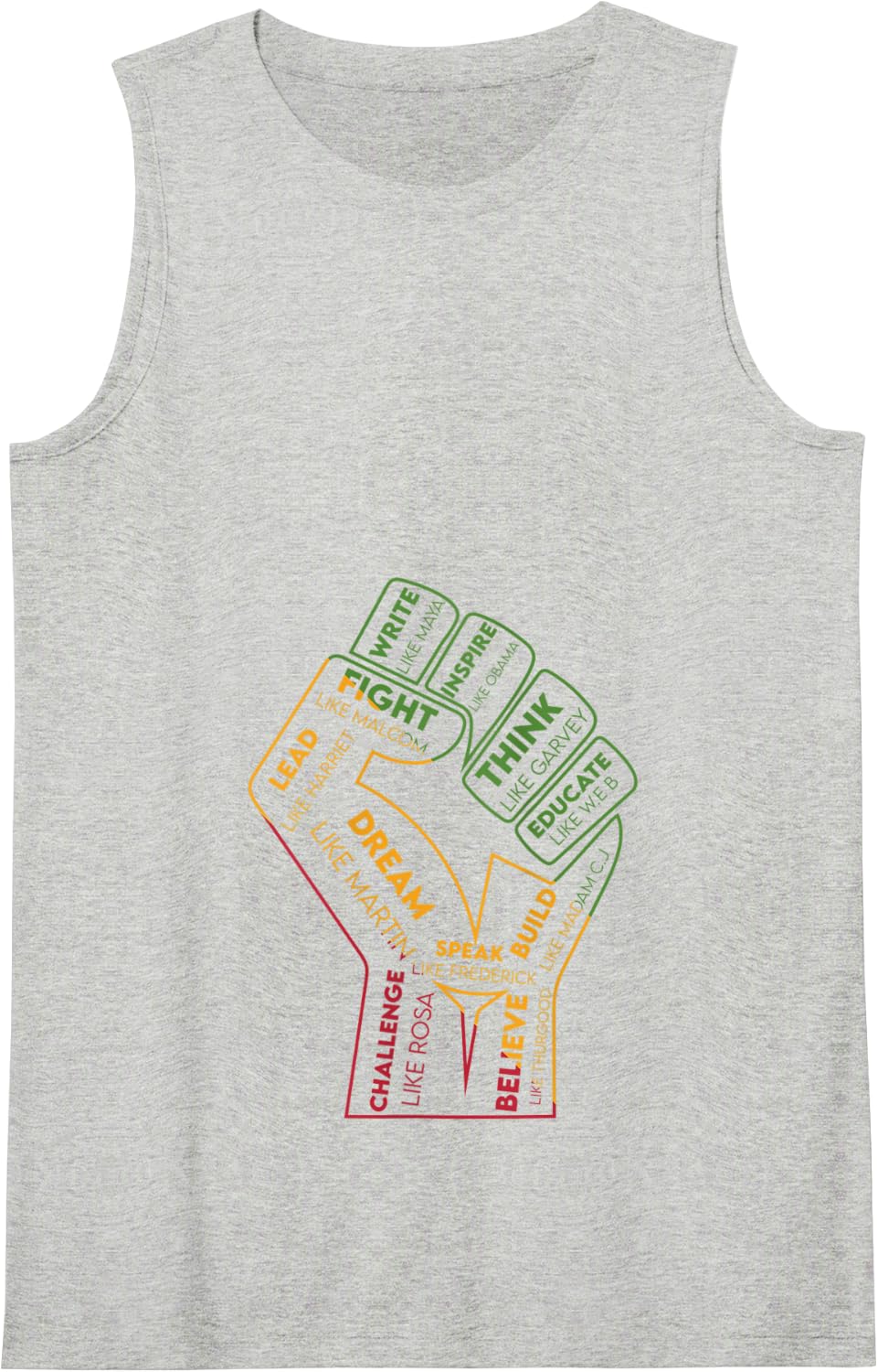 Greatest African American Leaders Black History Month BLM Tank Top - Heather Grey