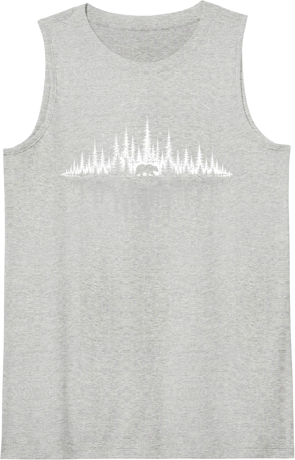 Bear Reflection Forest Trees Nature Outdoor Bear Lover Sleeveless Tank Top - Heather Grey