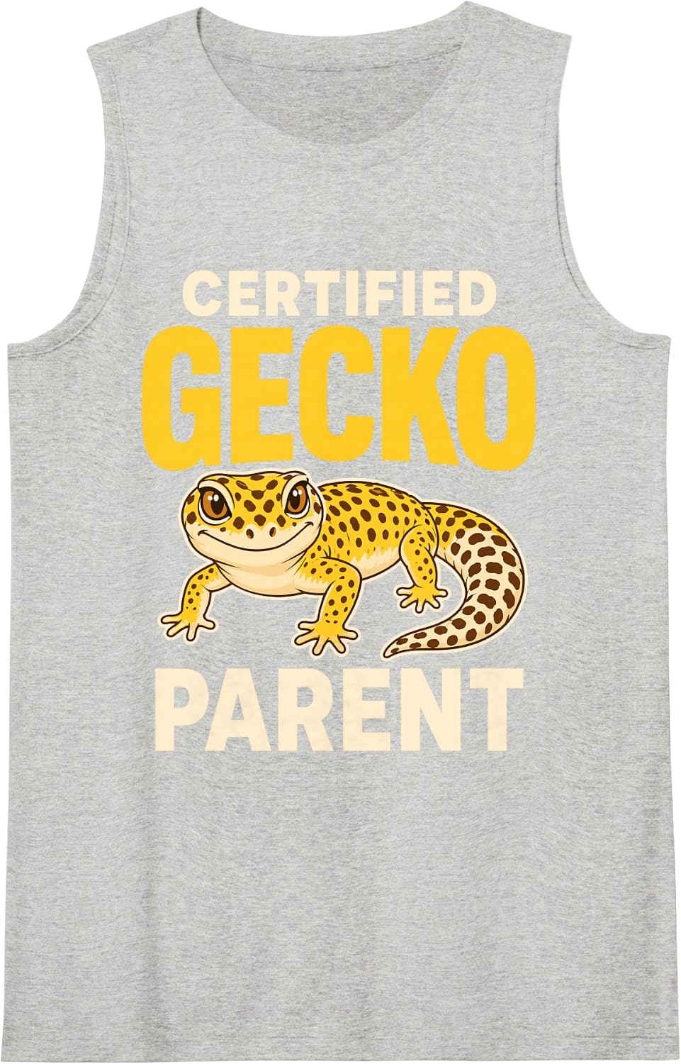 Certified Gecko Parent Leopard Gecko Reptile Owner Sleeveless Tank Top - Heather Grey