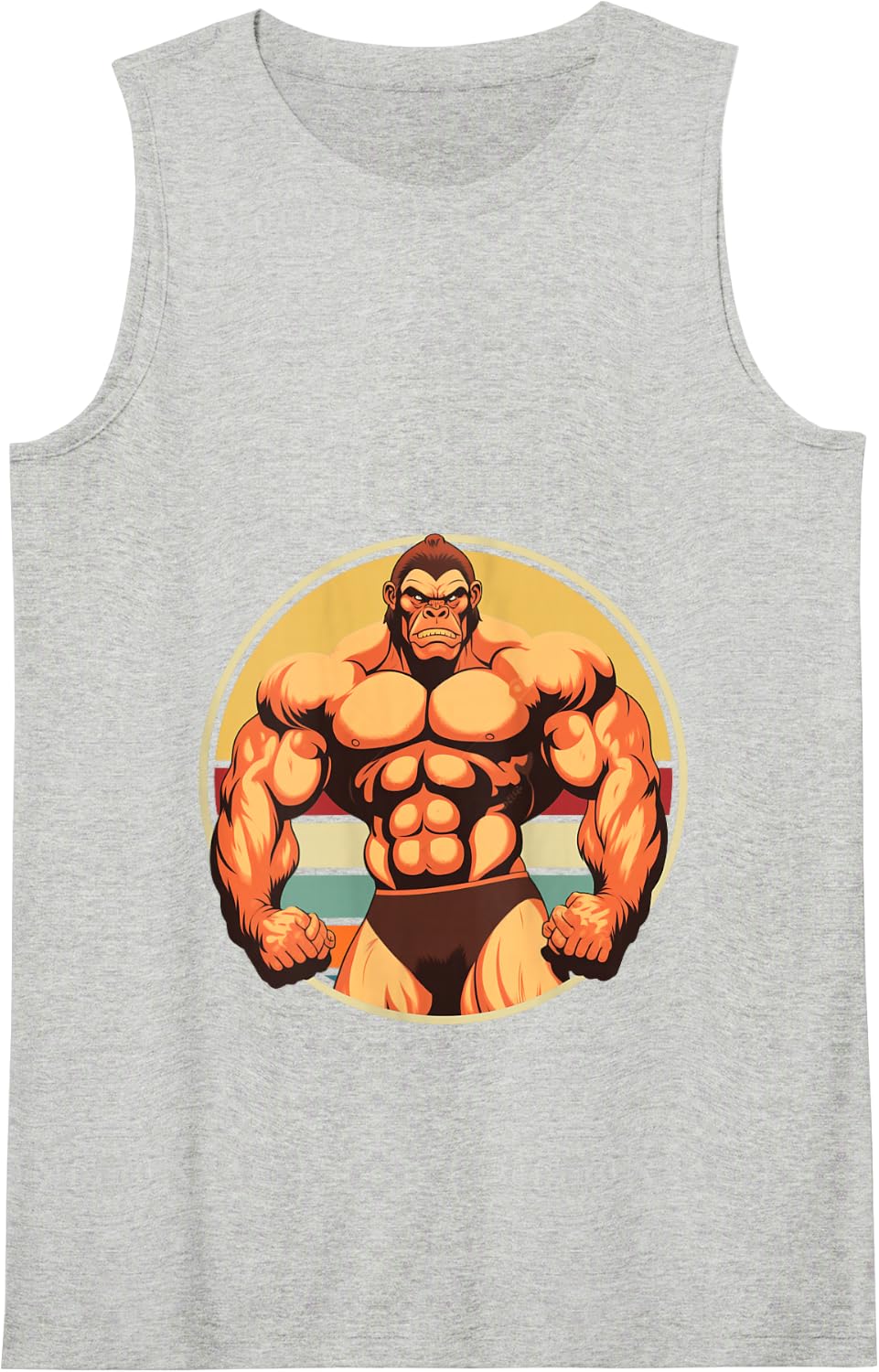 Funny Gorilla Bodybuilding Gym Monkey Gorillas Weightlifter Tank Top - Heather Grey