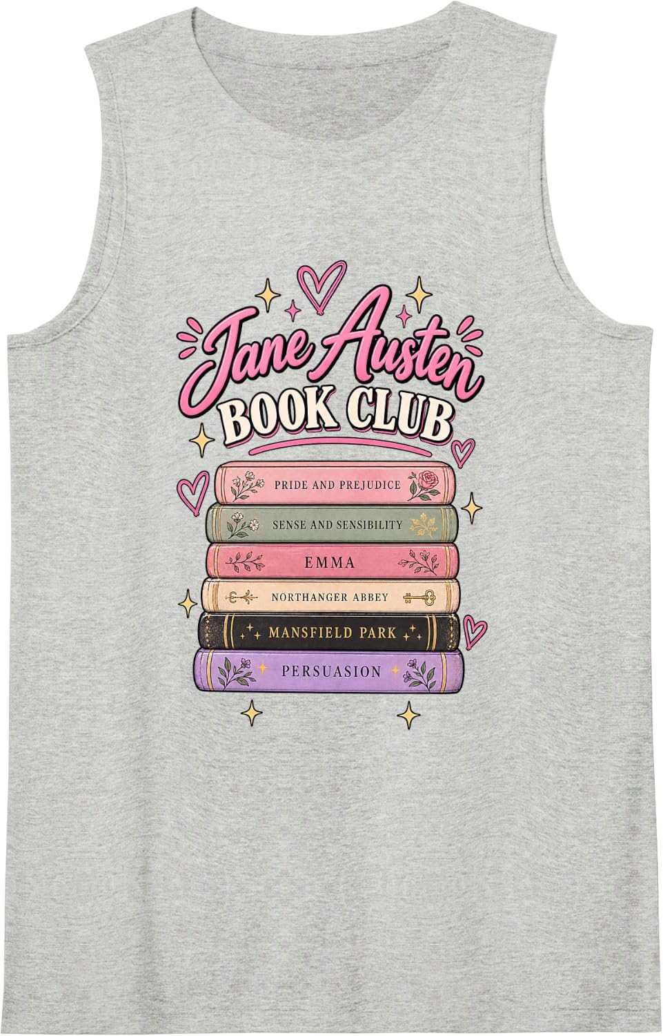 Classic Literature Reading Club Complete Novel Collection Sleeveless Tank Top - Heather Grey