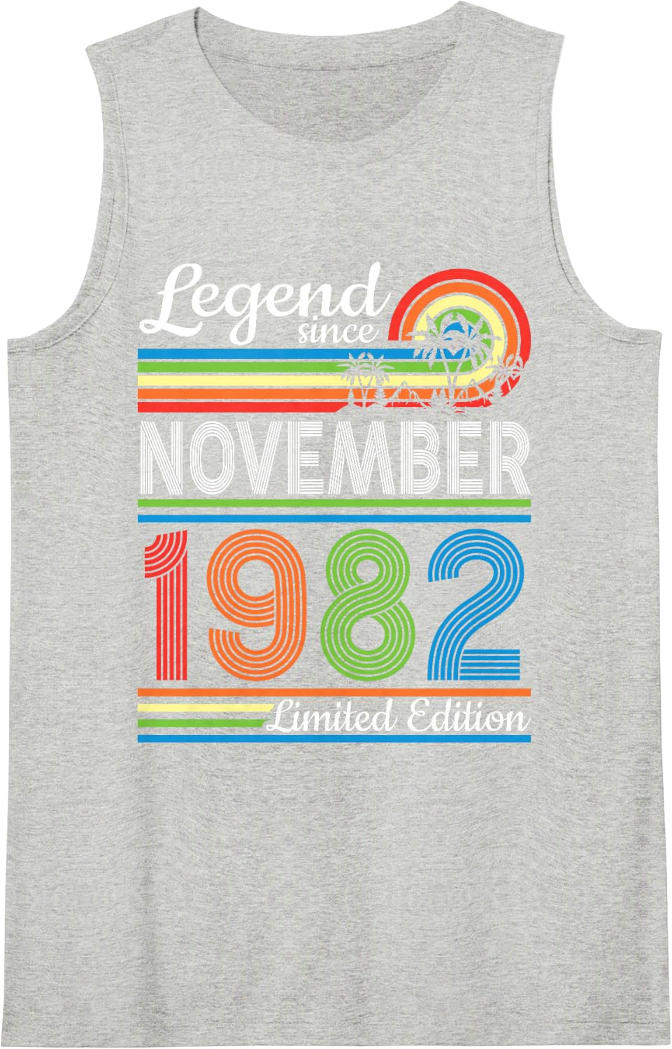 Legend Since November 1982 Limited Edition 44 Years Old Sleeveless Tank Top - Heather Grey