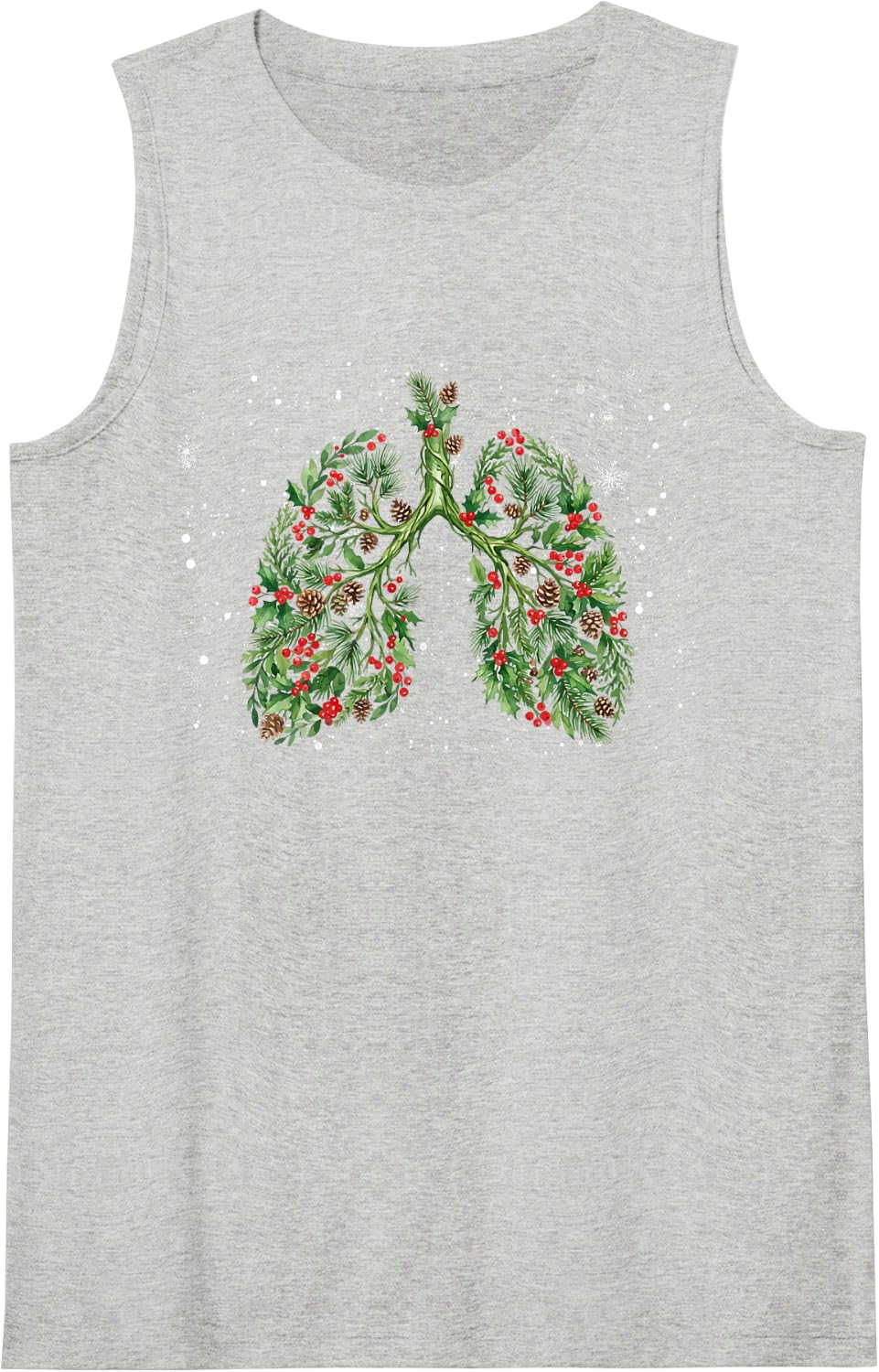 Lungs Christmas Respiratory Therapist Xmas Party RT Sleeveless Tank Top - Heather Grey