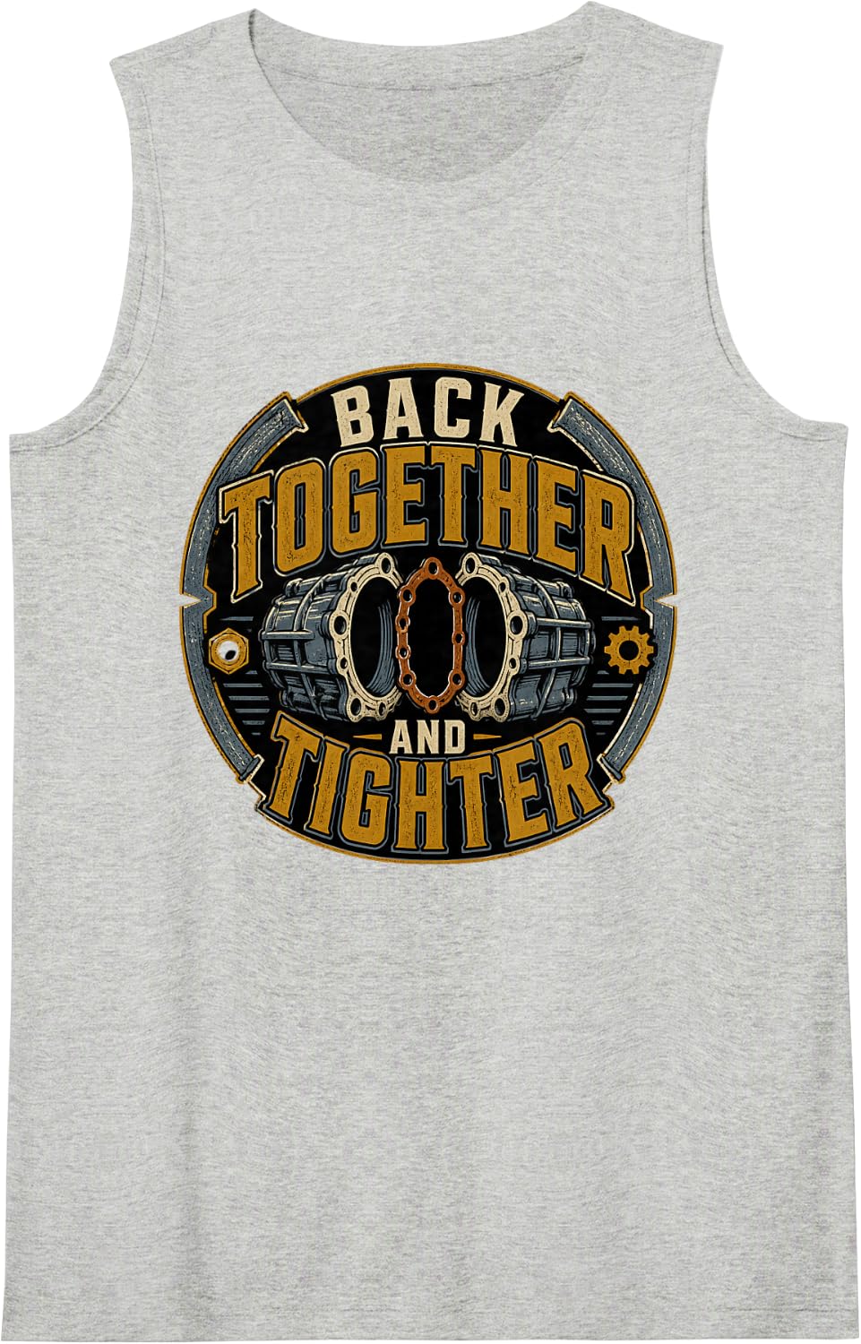 Back Together and Tighter Heavy Equipment Mechanic Sleeveless Tank Top - Heather Grey
