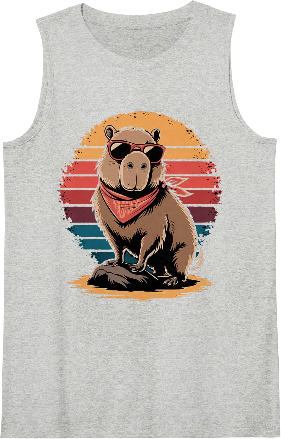 Funny Capybara Lover Be Capybara Graphic Vintage Capybara Sleeveless Tank Top - Heather Grey