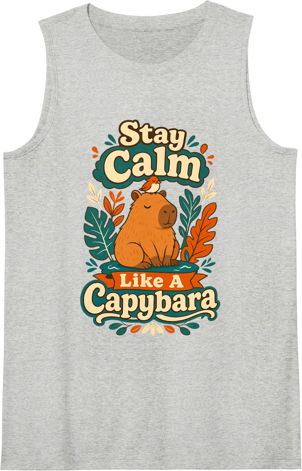 Calm Like A Capybara Cute Rodent Animal Art Tank Top - Heather Grey