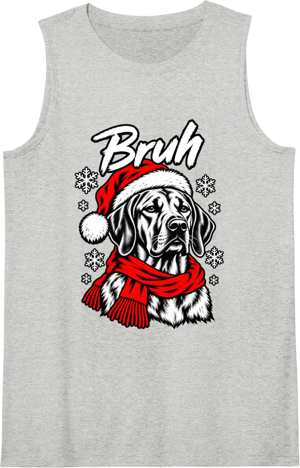 Bruh Deadpan Rhodesian Ridgeback Christmas Dog Tee Sleeveless Tank Top - Heather Grey