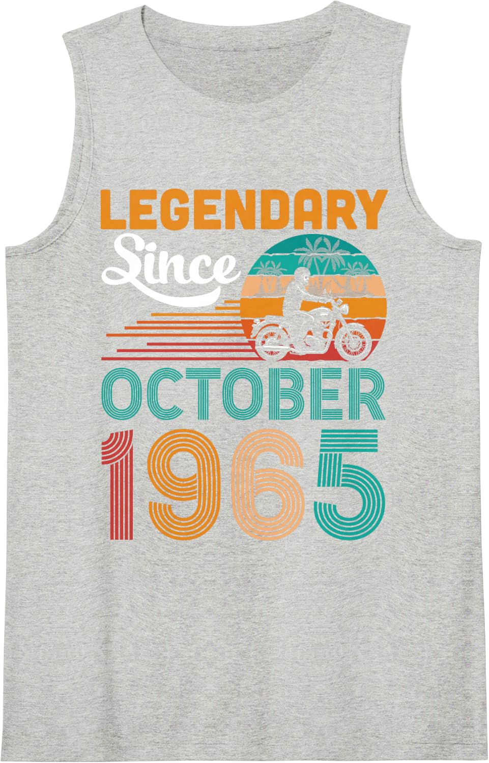 Legendary Since October 1965 Happy Birthday 61 Years Old Tank Top - Heather Grey