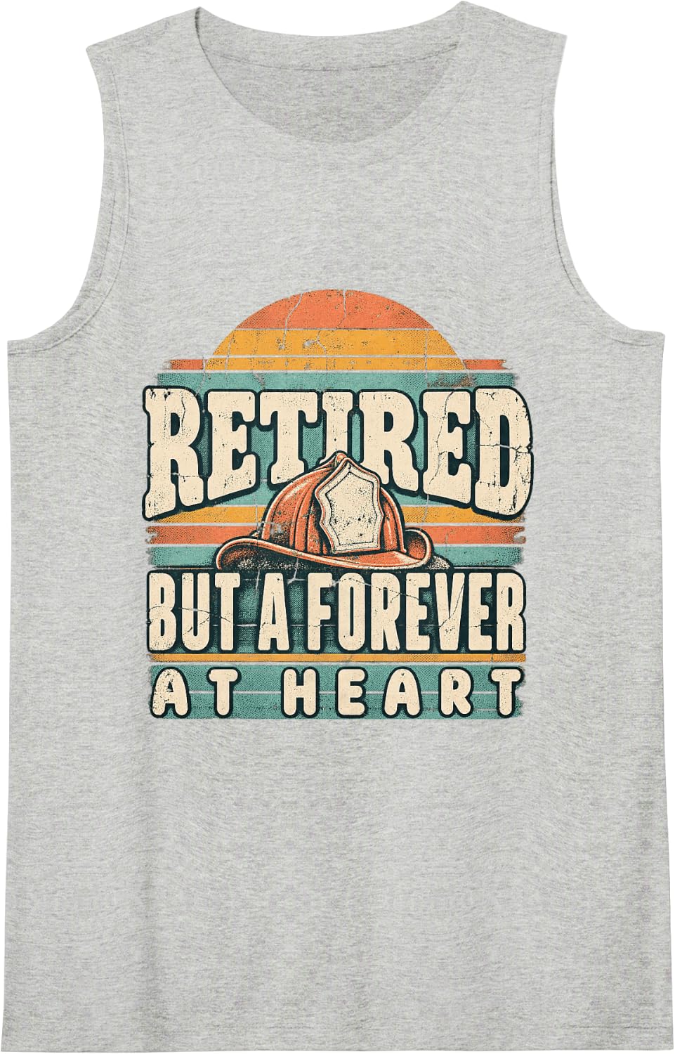 Fireman Pride 911 Rescue Retirement Gift Retired Firefighter Sleeveless Tank Top - Heather Grey