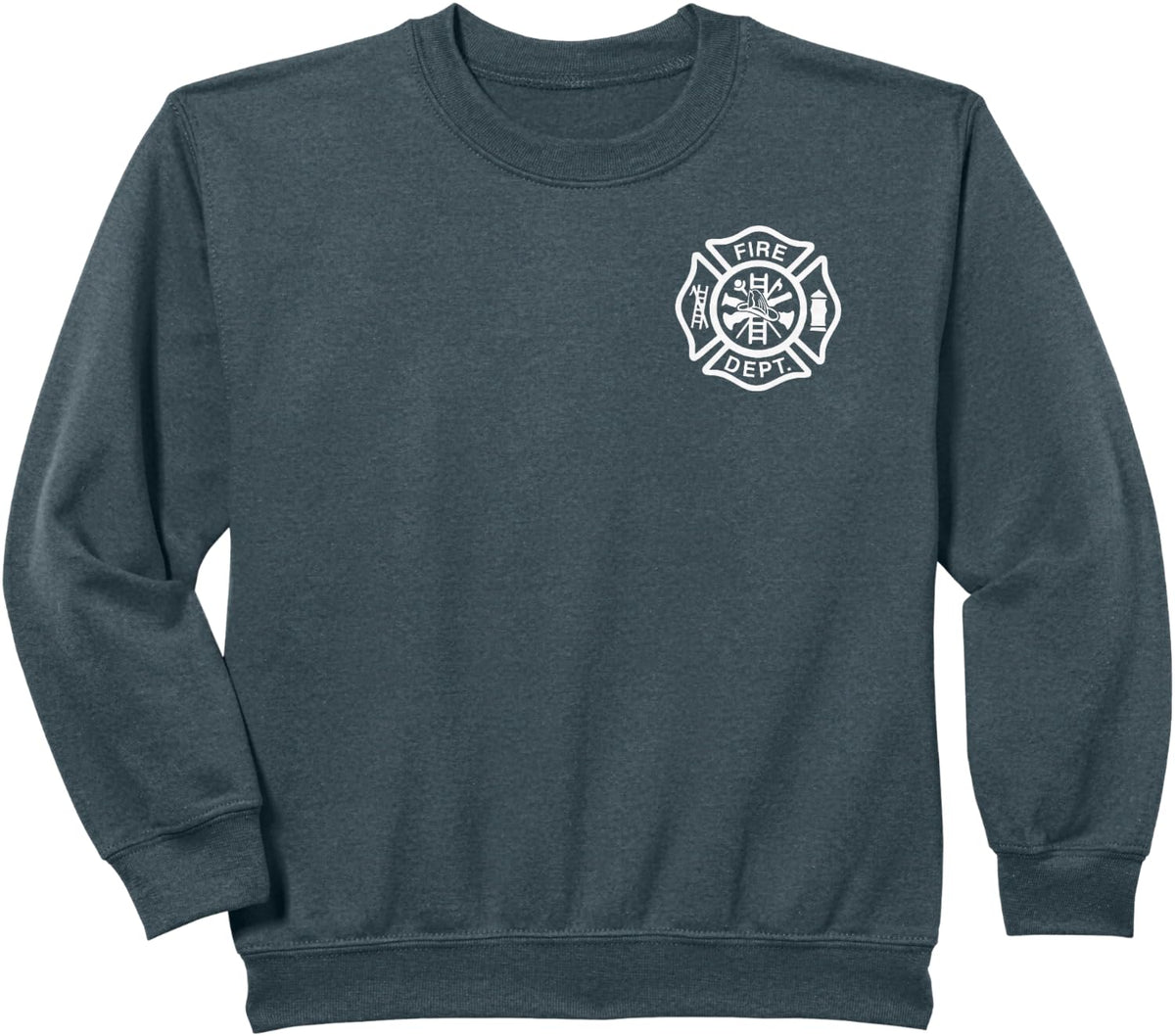 Fire Department Logo Uniform Fireman Symbol Firefighter Gear Sweatshirt - Dark Heather Grey