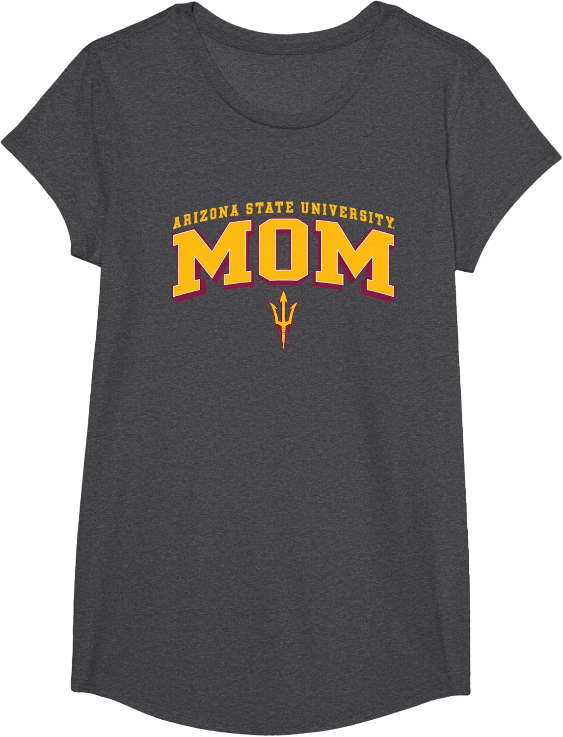 Arizona State Sun Devils Mom Arch Logo Officially Licensed T-Shirt - Girls Dark Heather Grey