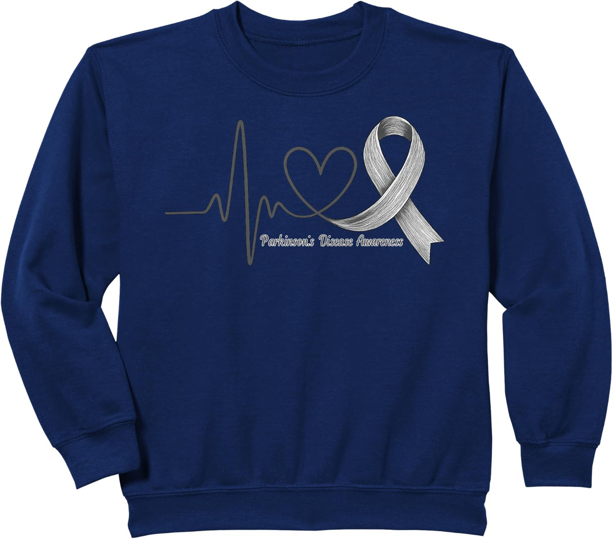 Parkinson's Disease Awareness Month April Support Wear Grey Sweatshirt - Navy Blue