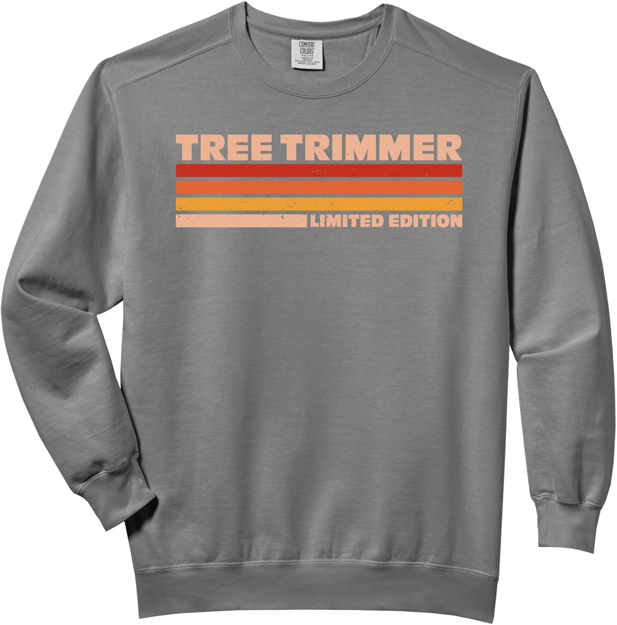 Tree Trimmer Retro Sunrise Comfort Colors Adult Sweatshirt - Adult Unisex Grey