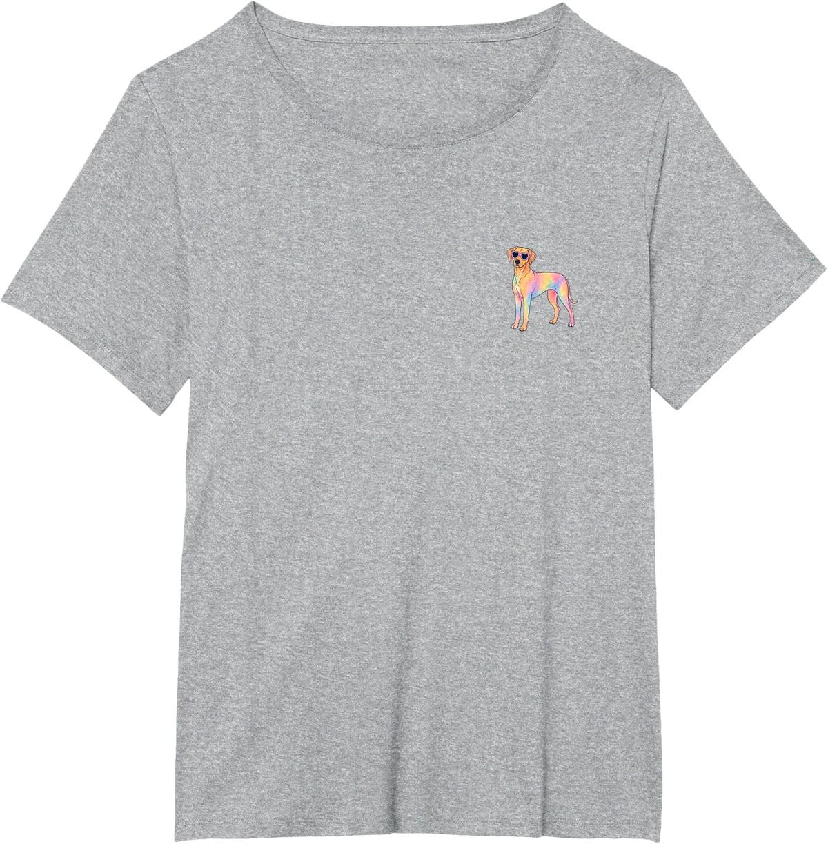 Rhodesian Ridgeback Womens Cute Watercolor Badge Patch T-Shirt - Heather Grey