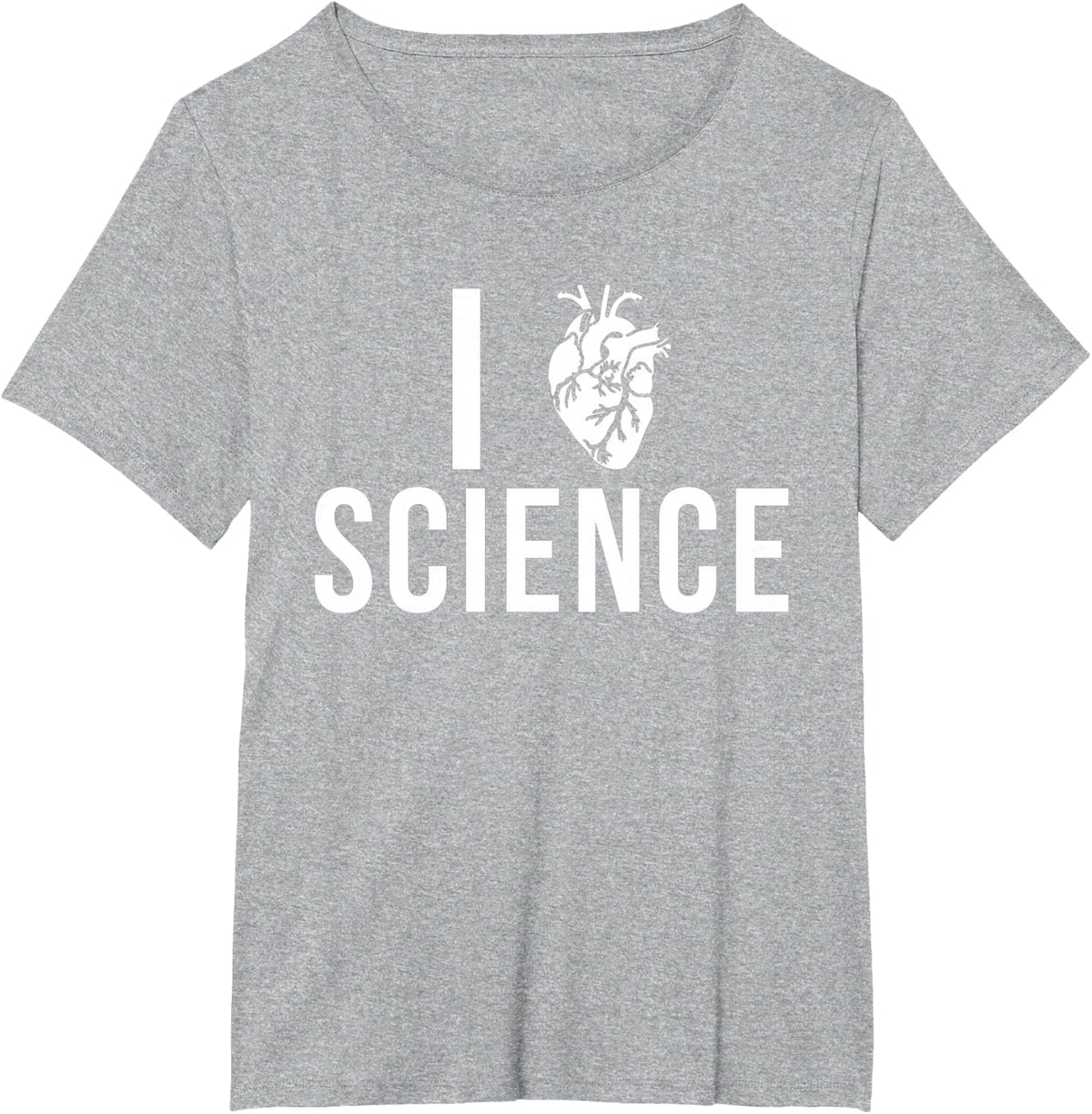I love Science funny heart T-Shirt - Heather Grey