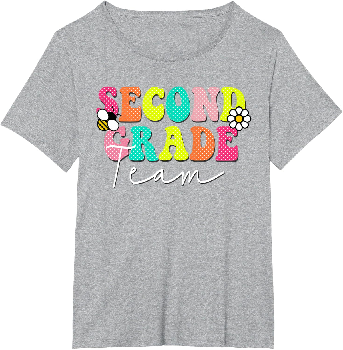 Second Grade Dream Team Teacher T-Shirt - Heather Grey
