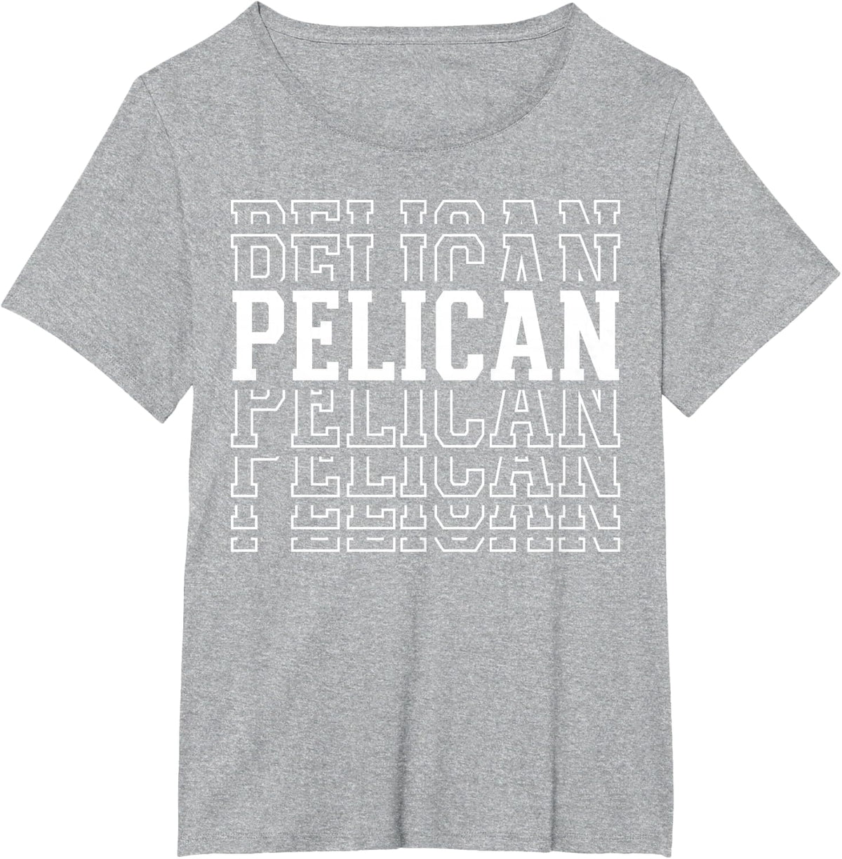 Pelican Layered Text Costume Animal Lover T-Shirt - Heather Grey