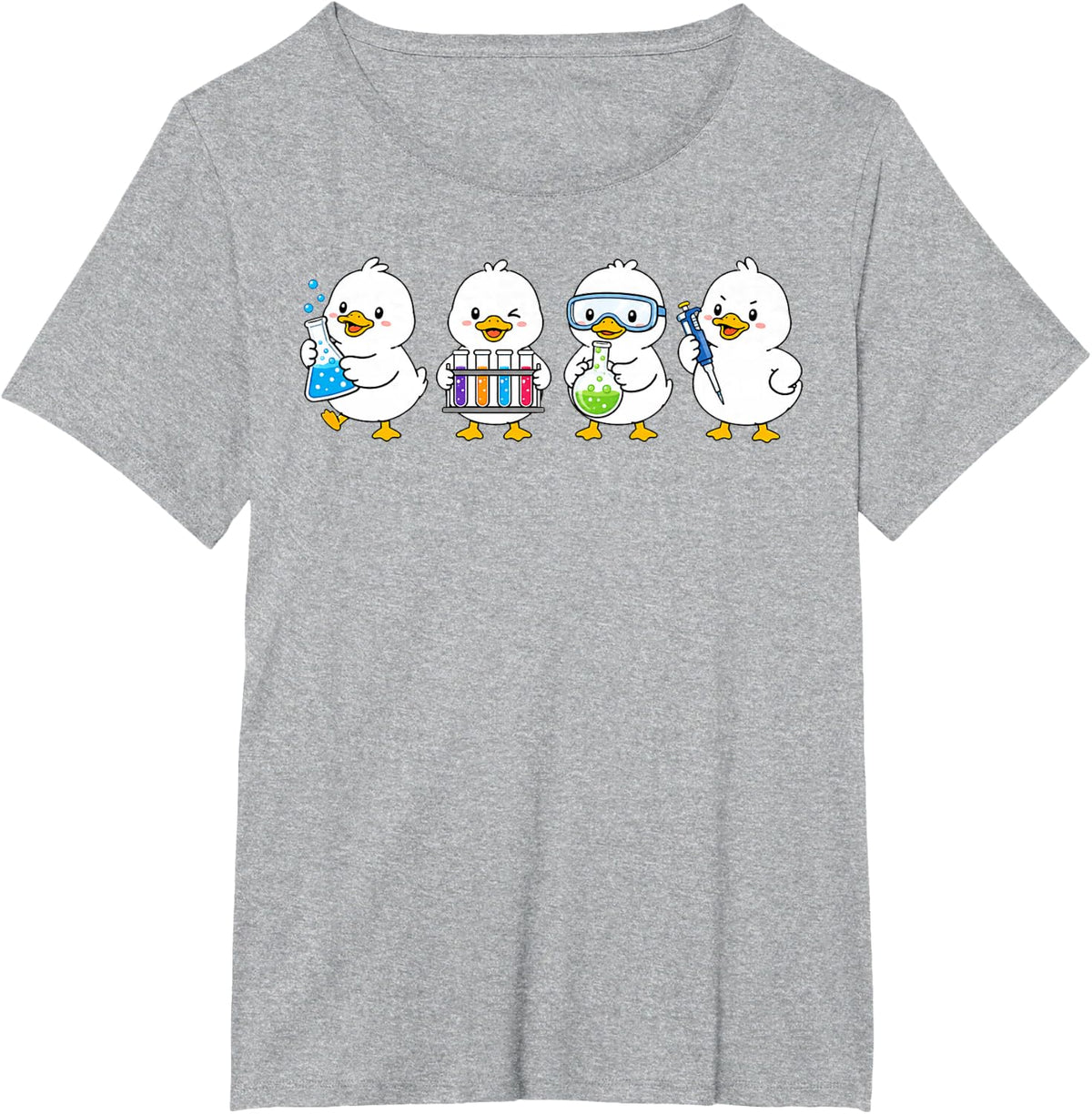 Funny Science Ducks Chemistry Laboratory STEM Scientist T-Shirt - Heather Grey