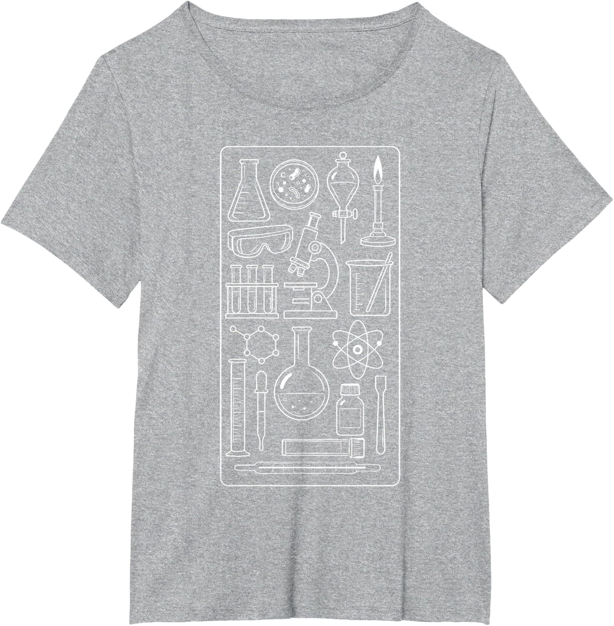 Science Laboratory Equipment Chemistry Physics Scientist T-Shirt - Heather Grey