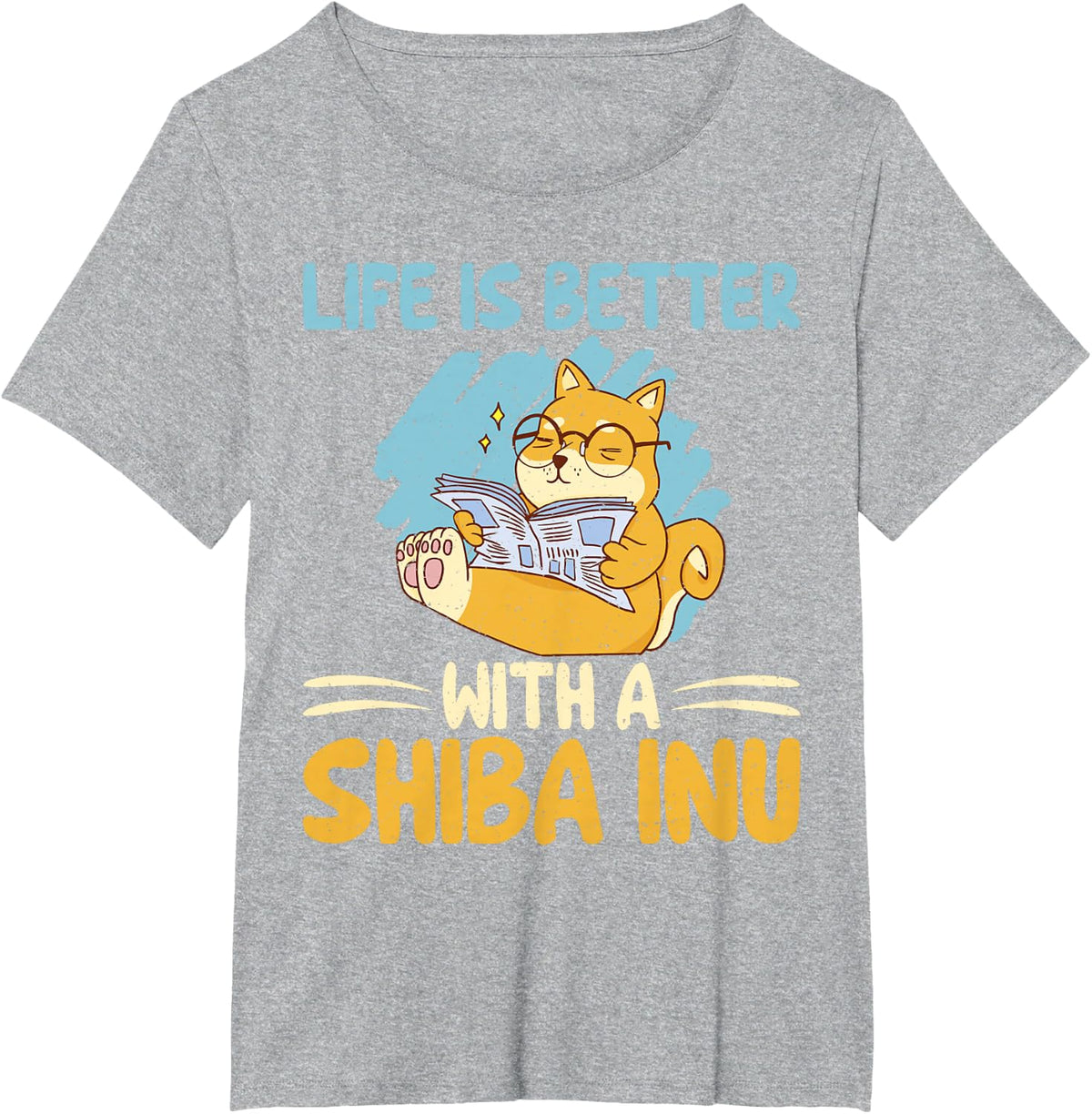 Life is better with a Shiba Inu T-Shirt - Heather Grey
