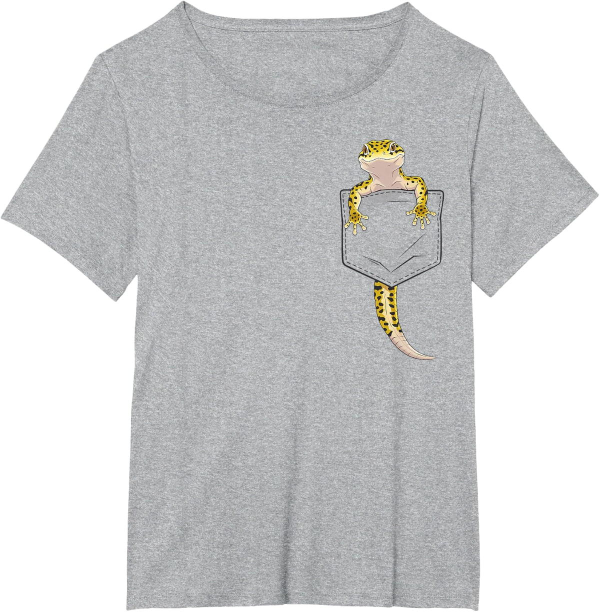 Cute Lizard Reptile Leopard Gecko Pocket Gifts Men Women Kid T-Shirt - Heather Grey