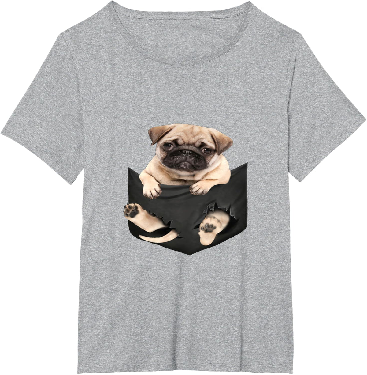 Dog Lover Gifts Pug in Bag T-Shirt - Heather Grey