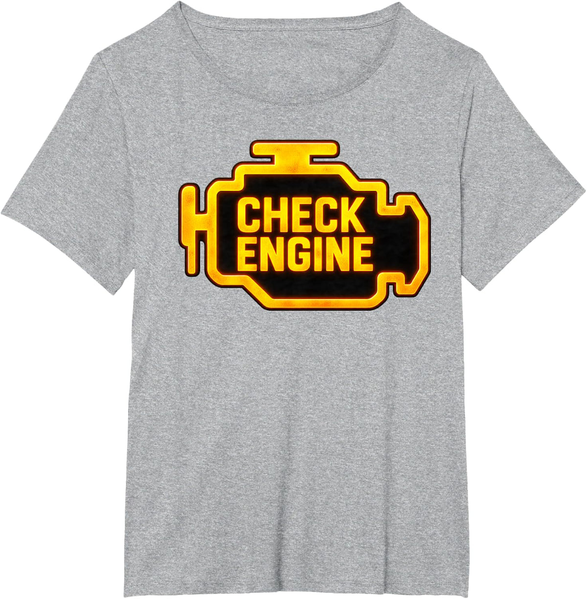 Check Engine Dashboard Warning Light Auto Mechanic Humor T-Shirt - Heather Grey