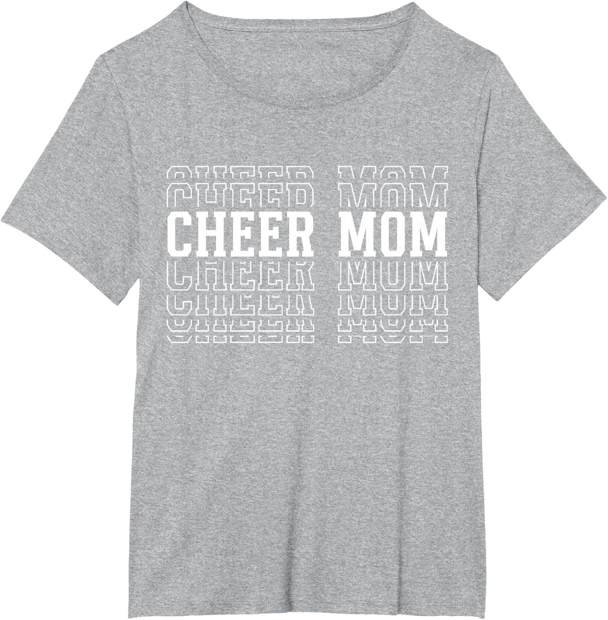 Cheer Mom Funny Layered Text Mother Cheerleader T-Shirt - Heather Grey