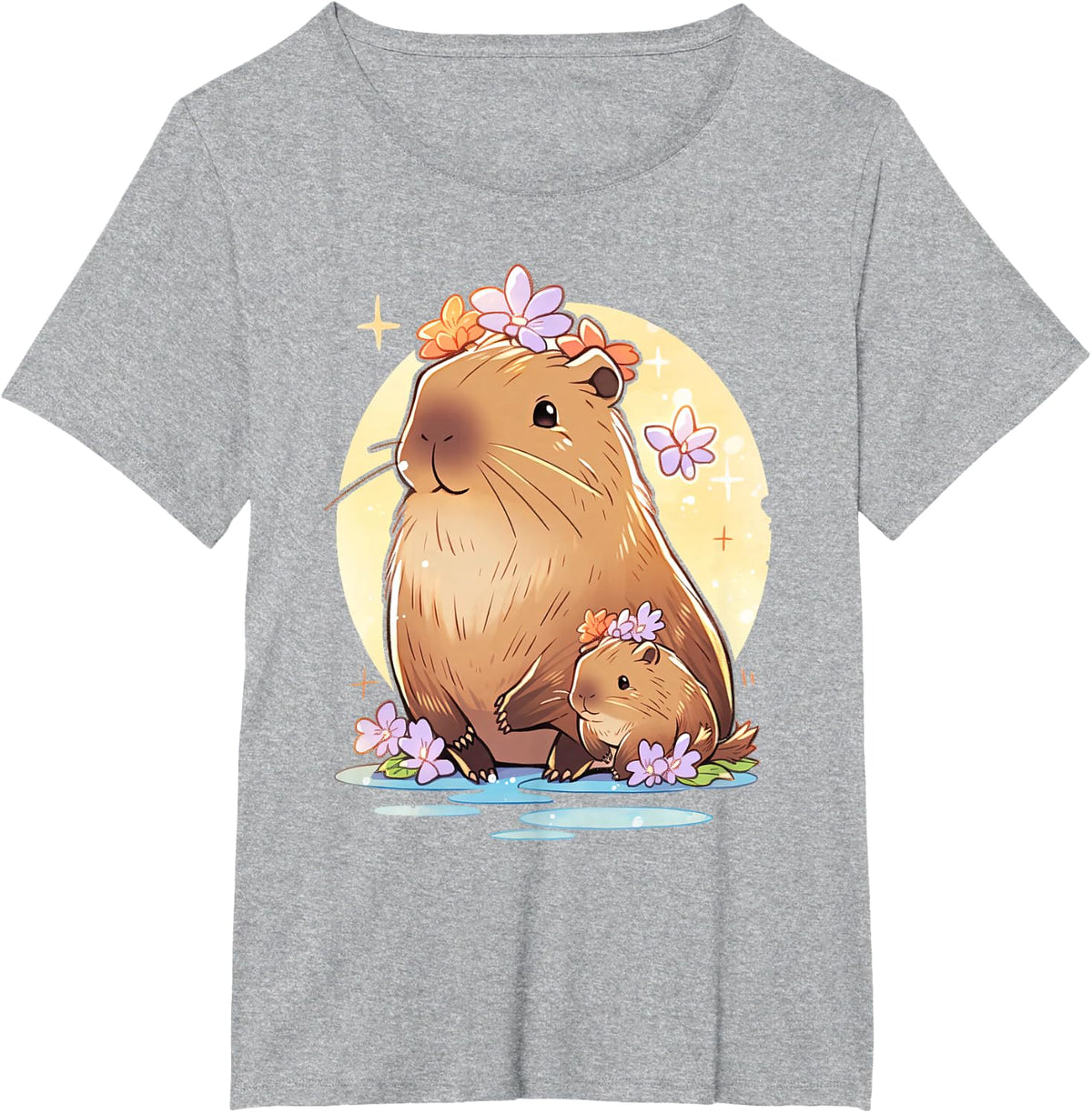 Cute Capybara Funny Capybara Lover T-Shirt - Heather Grey