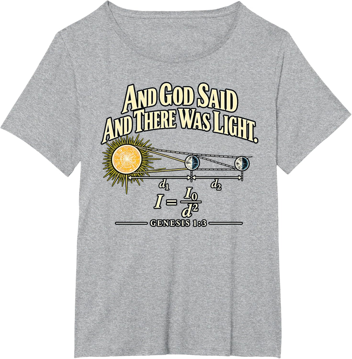and God Said and There was Light Physicist Humor T-Shirt - Heather Grey