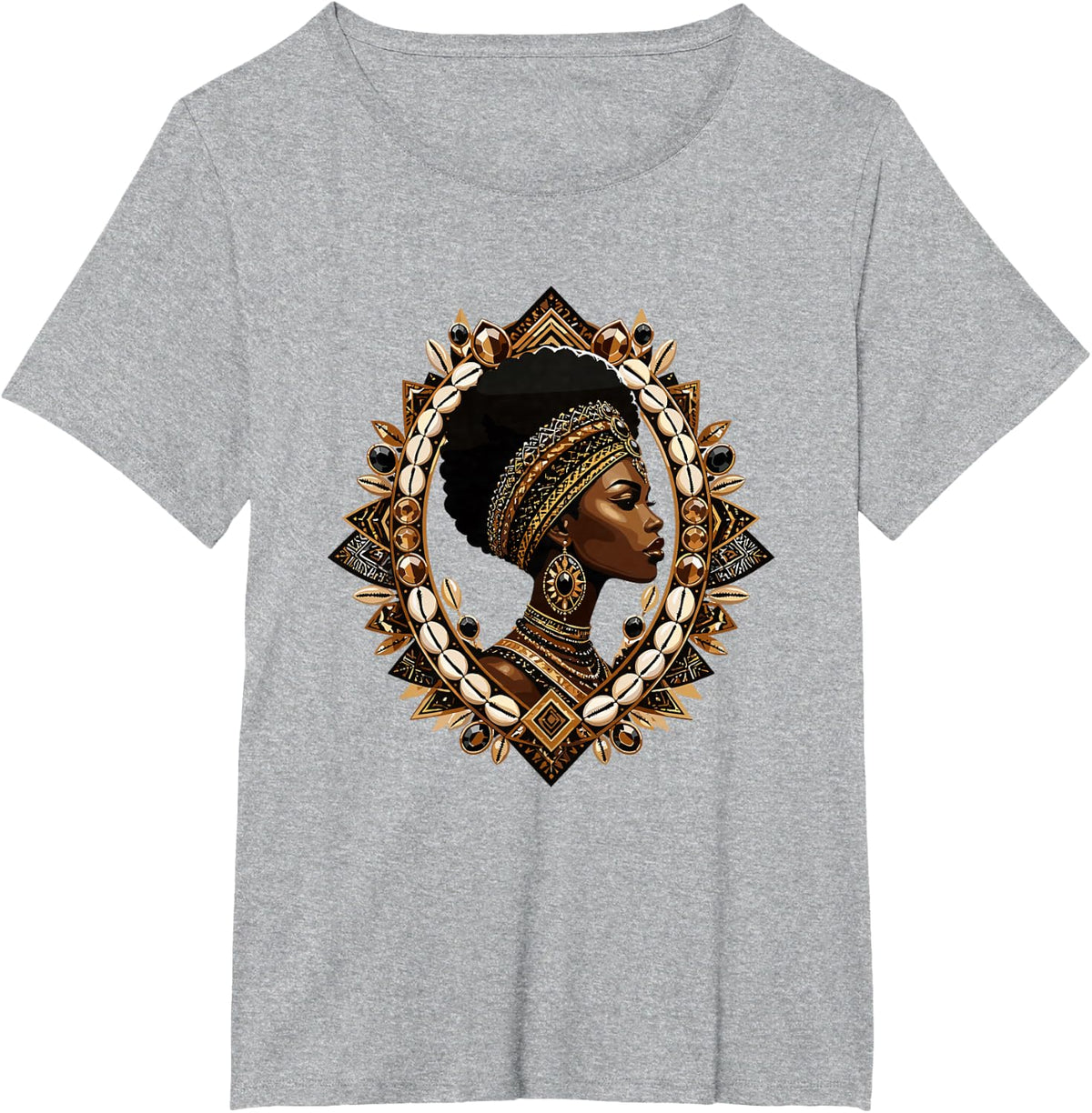 Melanin Queen African Goddess Afrocentric Pride T-Shirt - Heather Grey