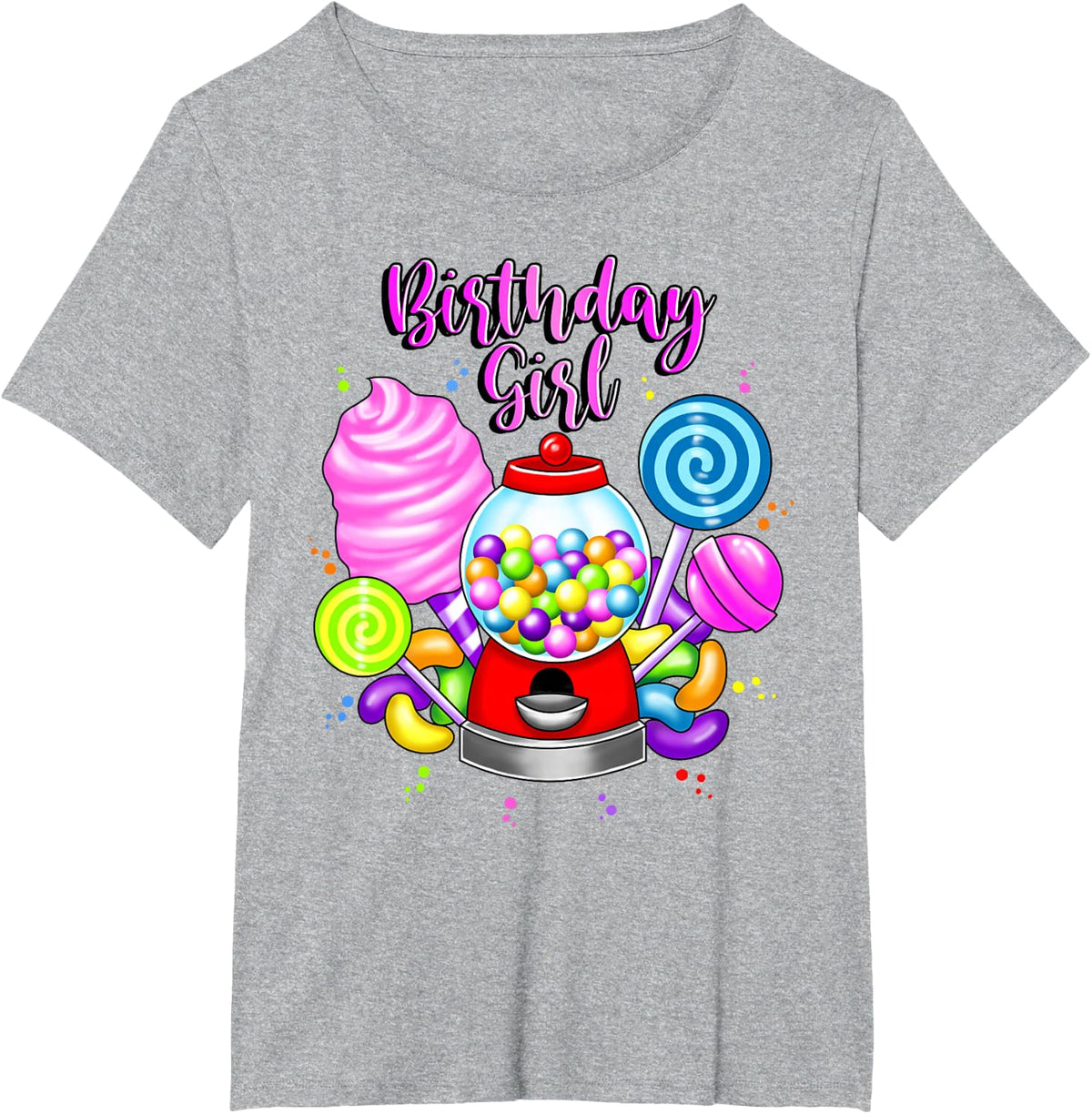 Candy Machine Birthday Girl Sweet Candyland Matching Family T-Shirt - Heather Grey