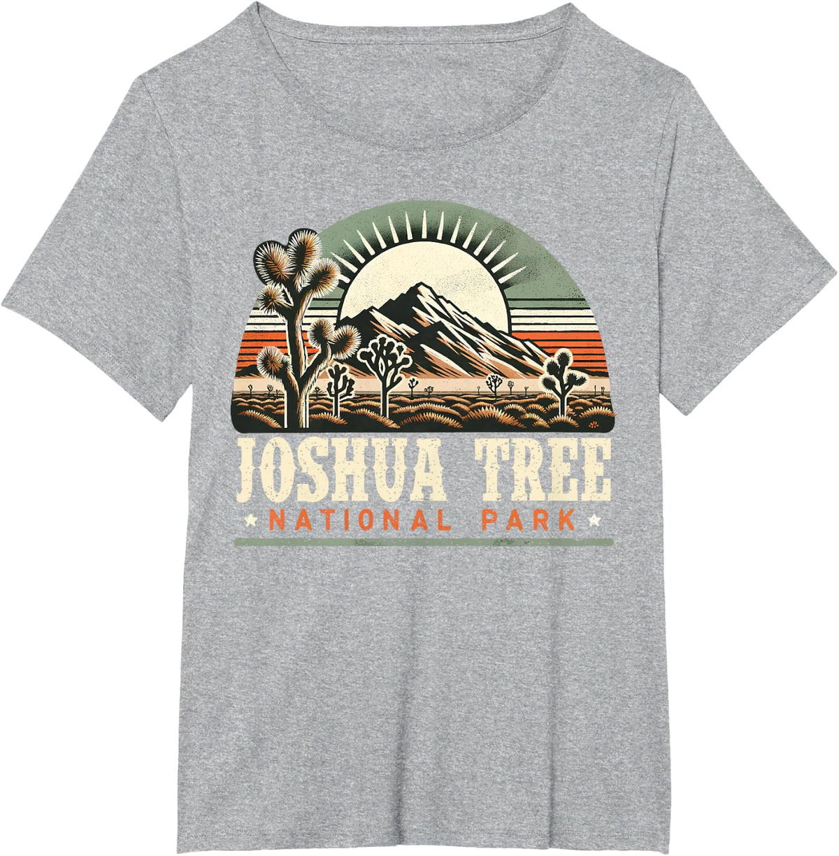 Joshua Tree National Park Retro Vintage Hike Camping Outdoor T-Shirt - Heather Grey