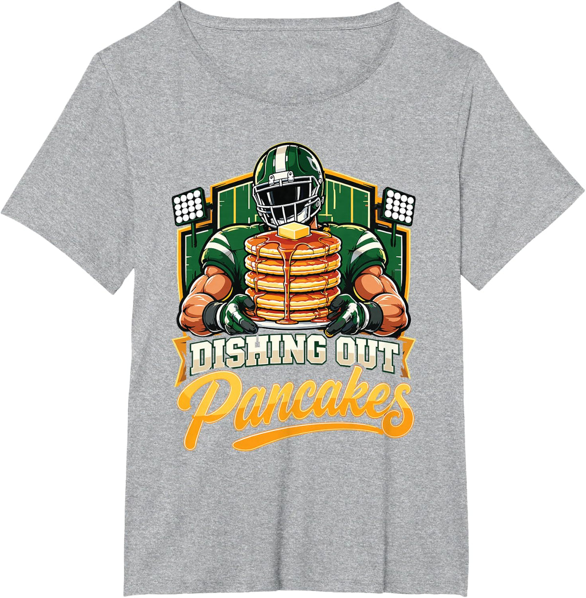 Dishing Out Pancakes Football Puns Blocking - T-Shirt - Heather Grey