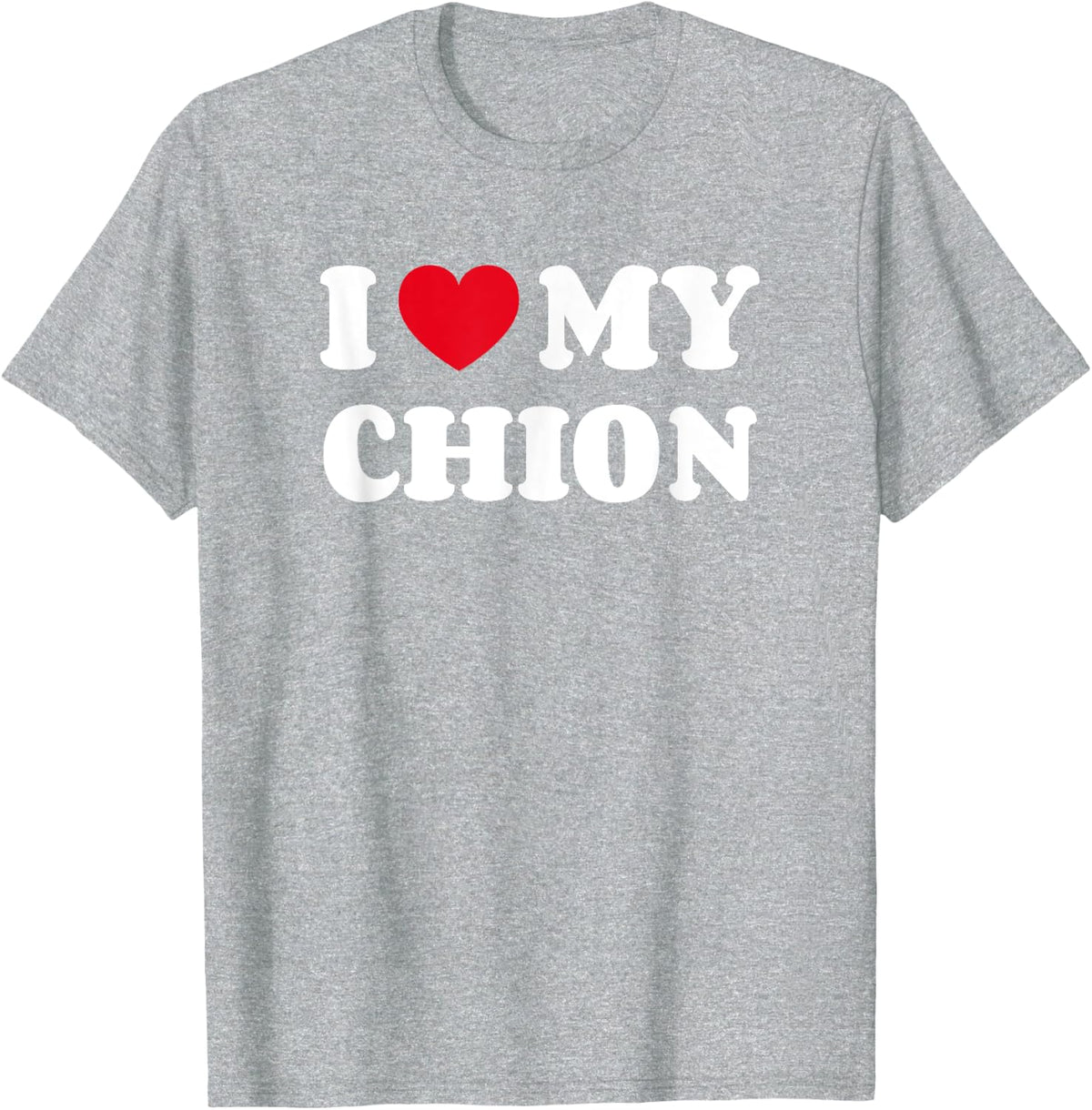 Chions Chihuahua Papillon Mix I Love My Chion T-Shirt - Heather Grey
