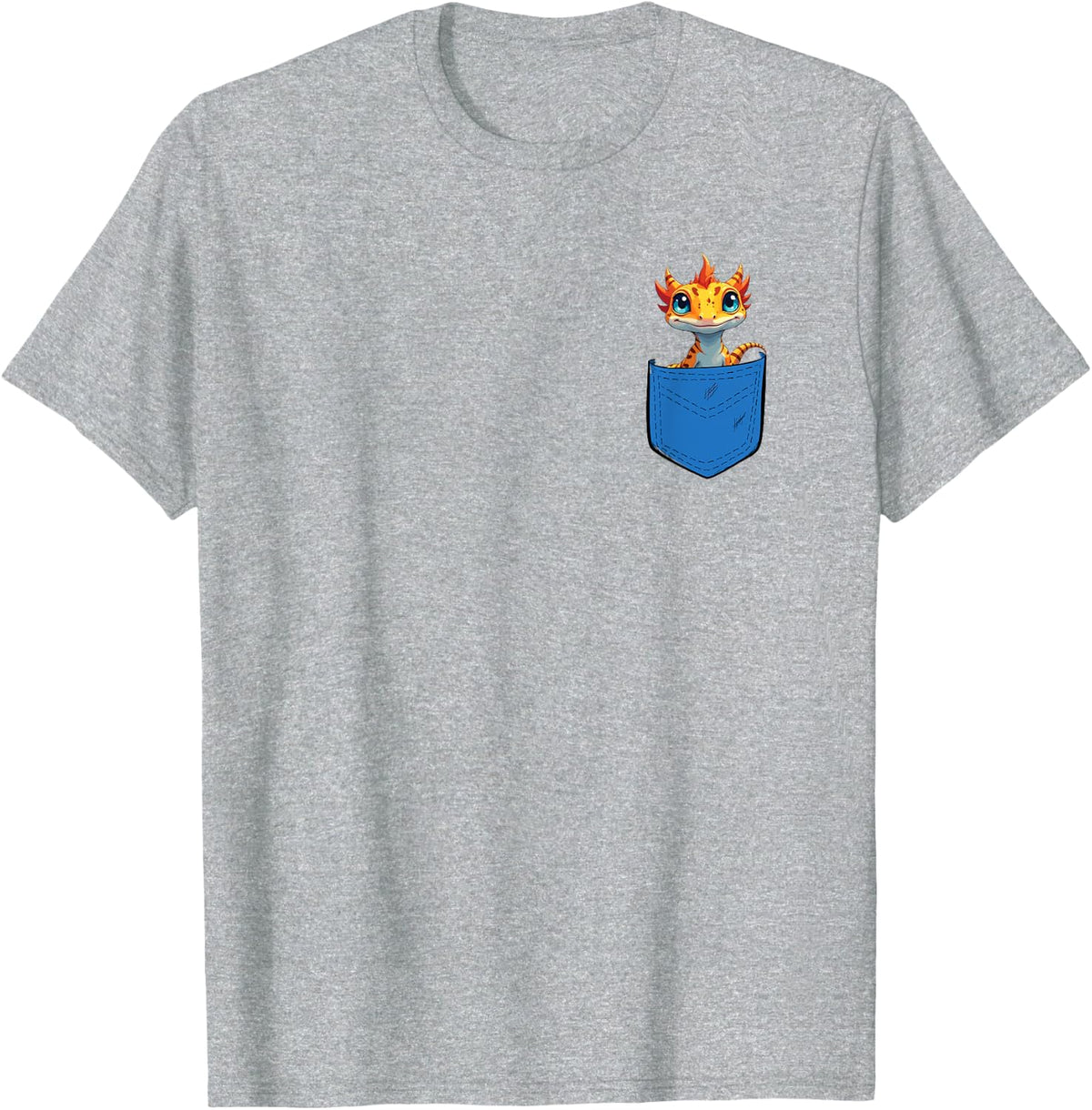 Eyelash Crested Gecko In A Pocket Lizard Lover Crested Gecko T-Shirt - Heather Grey