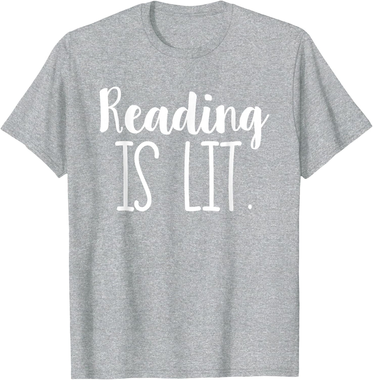 Reading Is Lit T-Shirt Literacy ELA T-Shirt - Heather Grey