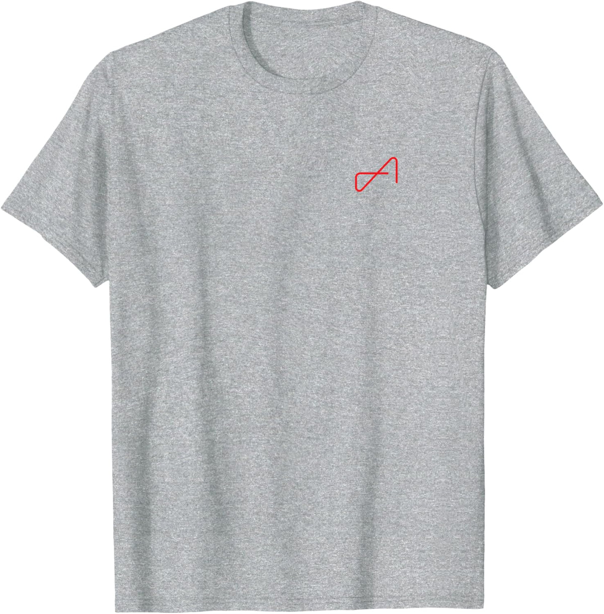 The Agency - Small Red Monogram Logo T-Shirt - Heather Grey