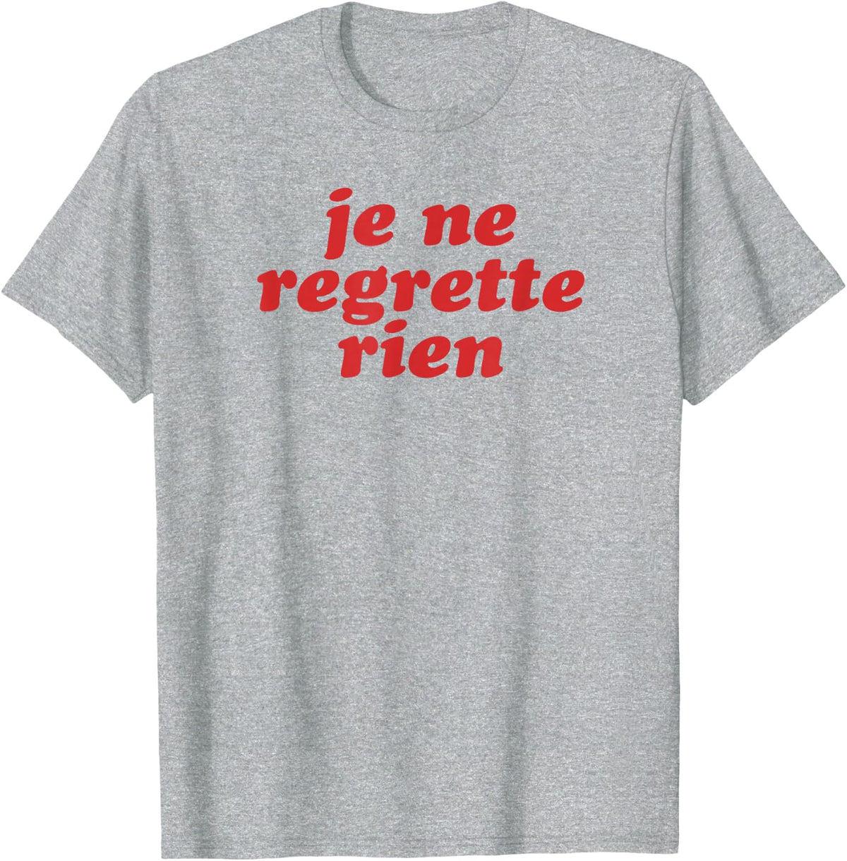 Retro 70s Je Ne Regrette Rien T-Shirt | French Speaker Gift T-Shirt - Heather Grey