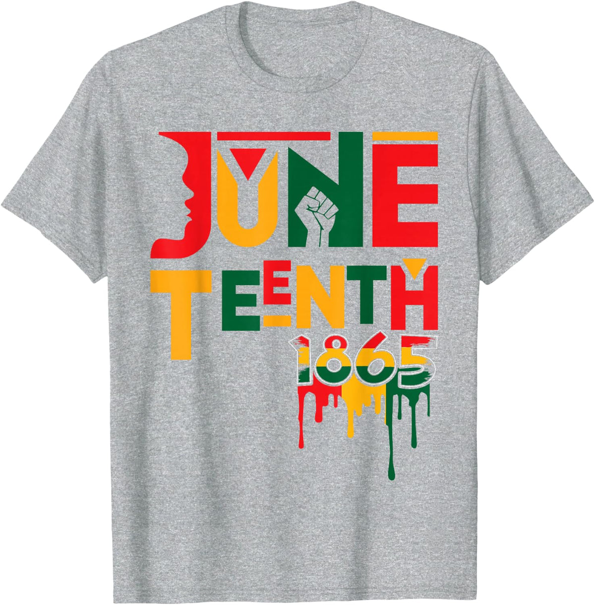 Juneteenth 1865 African American Men Women Freedom T-Shirt - Heather Grey