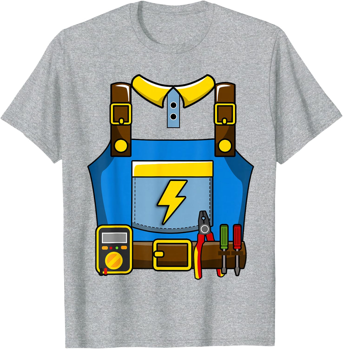 Adult Kid Halloween Lineman Electrician Costume T-Shirt - Heather Grey
